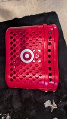 2Target FULL SIZE Basket Gray Handle Red Bullseye Logo Shopping Storage Store Ad