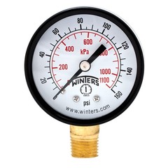 Winters 2 inch Dial Size, Multi Function Economy Utility Dry 0-160 psi/kpa