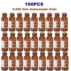 50000x 2ml 9mm HPLC Vials Clear Autosampler Borosilicate Sample Graduation 9-425