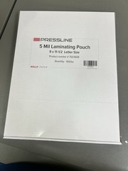 Pressline 5 Mil Lamination Pouch – Pack Of 100 – 9×11.5 Letter Size -Kelly Paper