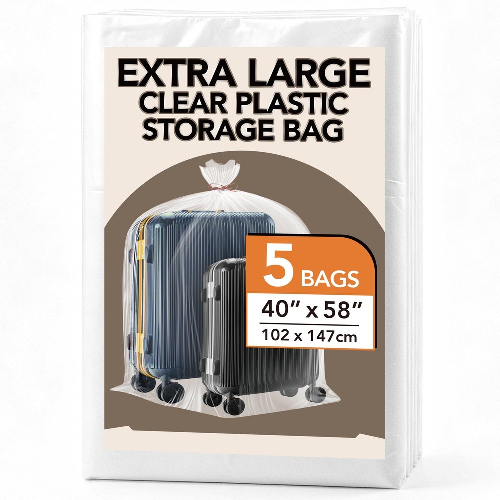 40 x 58 Inches 2 Mil Clear Plastic Storage Bags, Extra Large Flat Plastic Bag…