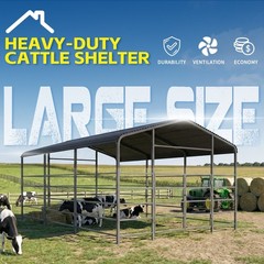 13x13FT Metal Livestock Shelter Heavy Duty Steel Barn for Horse&Cattle Free Ship
