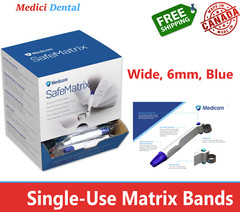MEDICOM PRO-MATRIX BAND – Wide, 6mm, Blue – 50/Pk Dental Matrix Bands Single Use