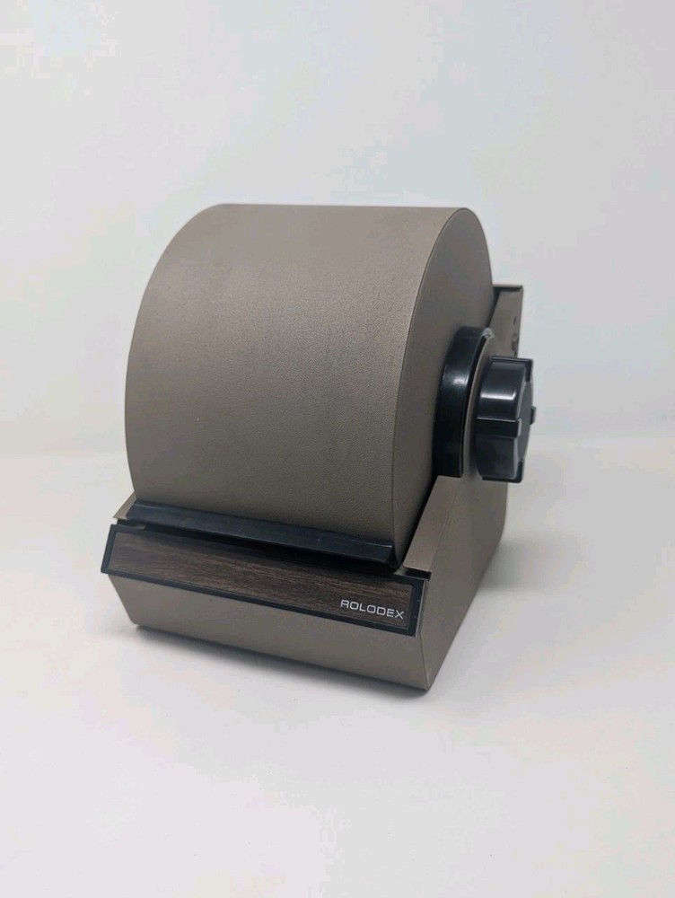 Vintage Metal Rolodex Model 5350 Large Desktop Rotary File w/ Cards & Tabs