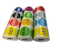 All 12 Months of the Year Inventory 2″ Labels | 12 Rolls 500/Roll (6000 Total)