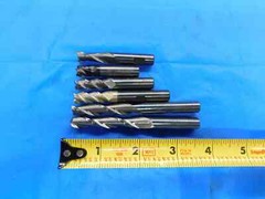 6pcs 3/8 O.D. BALL NOSE, CORNER RADIUS & SQUARE HSS END MILLS 2 TO 4 FL .375