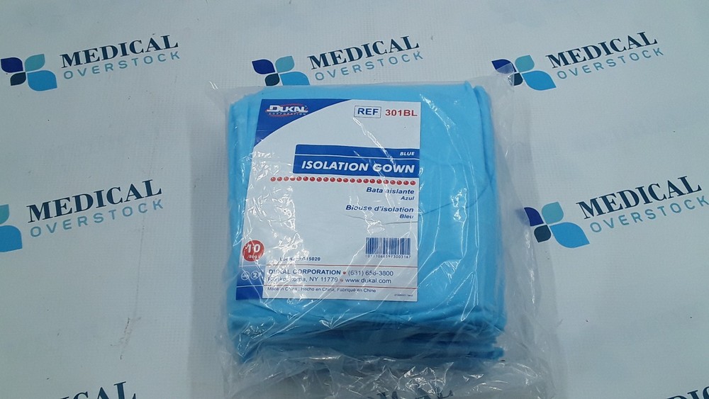 Dukal Isolation Gown Blue REF 301BL 10 Pack