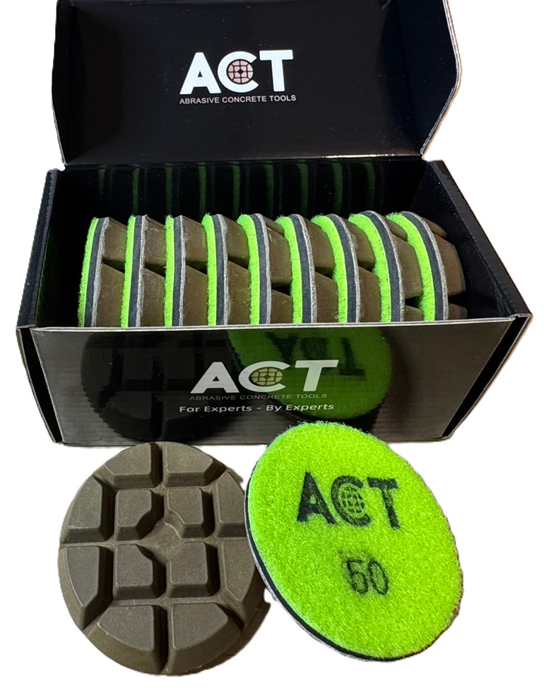 3″ 50 Grit Resin Diamond Polishing Pads – Concrete (Set-9)