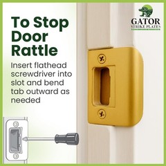Gator Door Strike Plate with Screws, – 2-1/4″ by 1-3/4″ Universal Latch Re