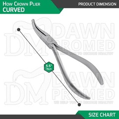 How Crown Pliers 5.5″ Curved Serrated Tips Oral Dental Orthodontic German Grade