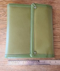 Franklin Covey ~ Green Classic Leather 7 Ring Planner ~ Excellent Pre-Owned
