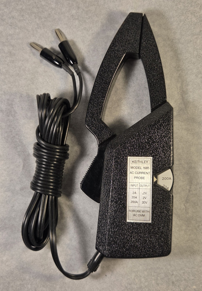 Vintage Keithley 1685 Clamp-on AC Current Probe Max 300 Amps 600 Volts