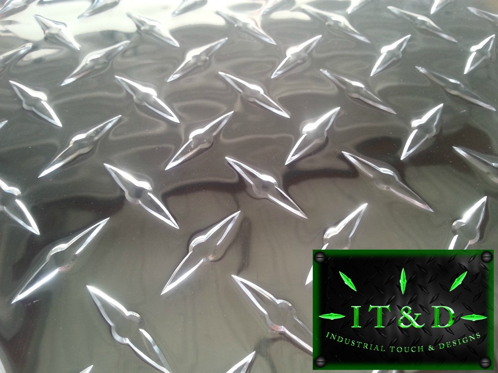 Diamond Plate Tread Brite Aluminum 12″ x 24″ 3003 .063 16 Gauge Chrome Polish