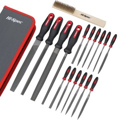 Hi-Spec 17 Piece Metal File Tool Kit Set. Mini T12 Carbon Steel Flat Half-Round