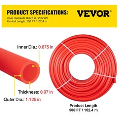 VEVOR PEX Tubing PEX-B Pipe 7/8 in-500 ft Coil Certified Non-Barrier Htg/Plbg