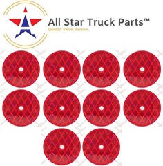Red Class A 3-3/16″ Round Reflector with Center Mounting Hole 2x 10x 25x