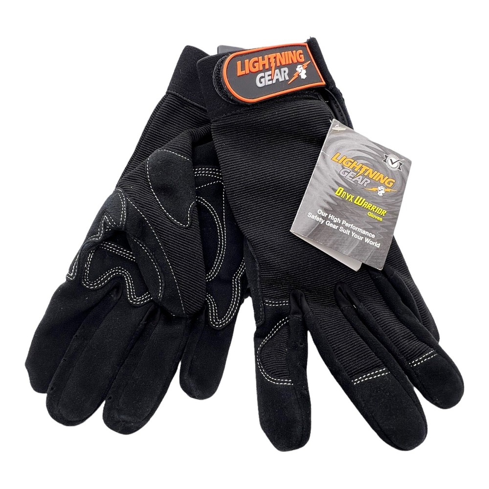 XL Lightning Gear Onyx Warrior Mechanic’s Gloves, Black, 1 pair NEW/Style:0915Q