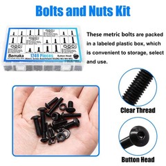 1749 PCS Metric Screw Assortment Kit M2 M3 M4 M5 Bolts, Nuts, Lock & Flat Washer