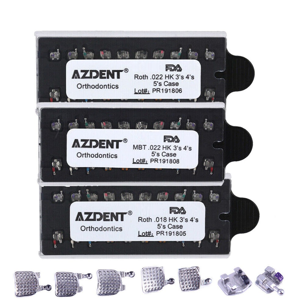 AZDENT Dental Ortho MIM Monoblock Brackets Braces Mini Roth/MBT 022/018 Hk 3/345