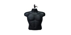 Torso Form Molded Man’s Shirt Frosted Fits S – L Hanging Male Mannequin Black