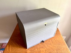 Vintage Brumberger Roll-Top Metal File Cabinet ~ Metal Roll Top Dark Room Photo