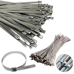 Metal Zip Ties 304 Stainless Steel Heavy Duty Cable 198-400lb 8″ 12″ 18 24″ 3TL