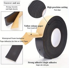 33Ft Pipe Wrap Insulation Foam Tape Self Adhesive 2″x1/8″ HVAC AC Weather Strip
