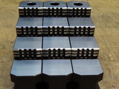 Set of 3 SMW AUTOBLOK GST 260 quick change monoblock stepped steel hard jaws