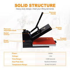 16″x24″ Digital Clamshell Heat Press Transfer T-Shirt Sublimation Press Machine