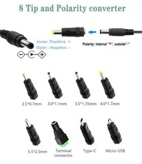 6V 1A DC Power Supply, 100-240V 50/60Hz AC Adapter, 8 Interchangeable Plugs (…