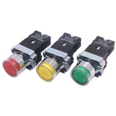22mm Push Switch Button Momentary Metal LED Self-Reset 24V/220V Illuminated