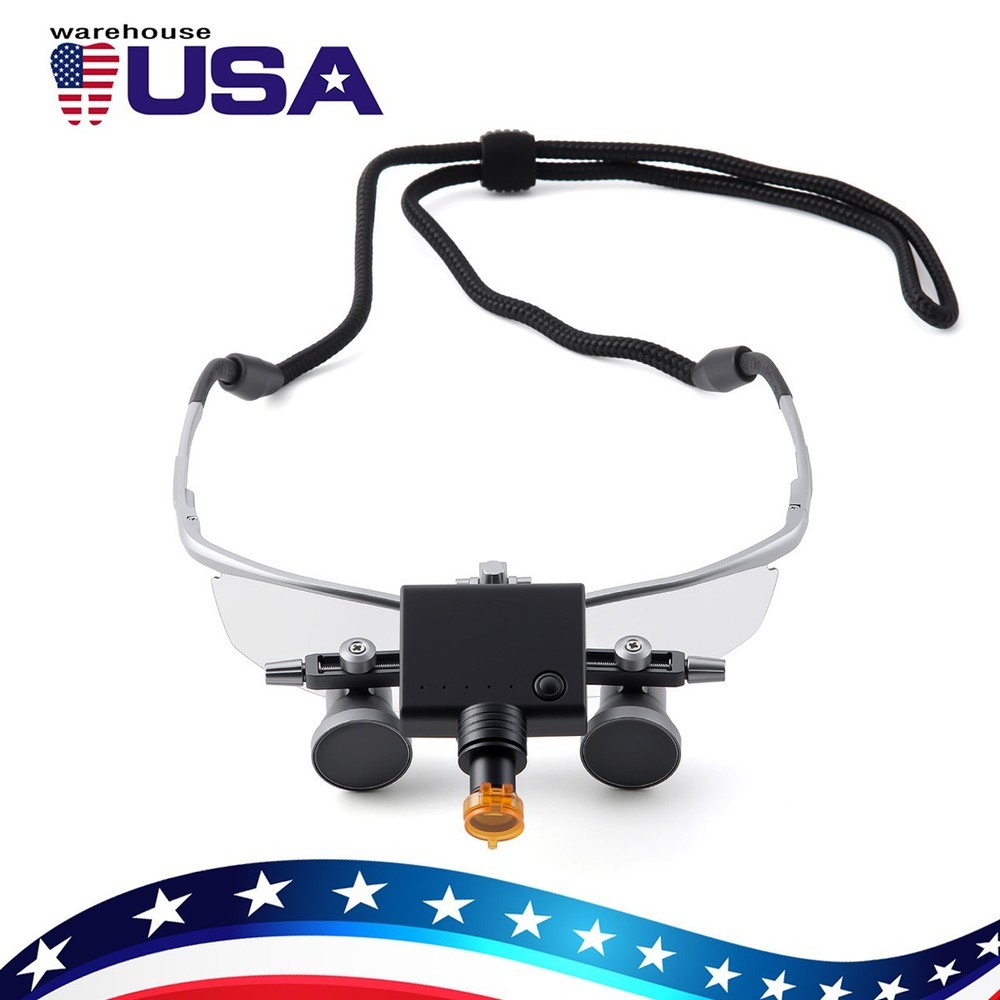 AZDENT Dental Surgical Medical 2.5X Ergo Binocular Loupes +5W LED Head Light