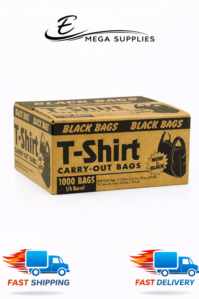 Black T-Shirt Carryout Bags ( 800 ct.) by Poly-America