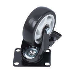 4 Pcs 4 In Swivel Caster Wheels 2200Lbs Heavy Duty With Brake And White Hubs