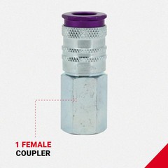 Milton ColorFit 3 Piece Purple V Style High Flow Coupler Plug Set 14 NPT