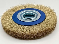 1 x 8″ INCH ROUND BRASS WIRE BRUSH WHEEL FOR BENCH GRINDER | RUST/PAINT REMOVAL