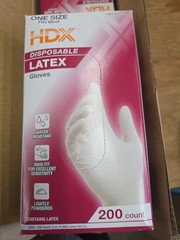 HDX White Disposable Latex Cleaning Gloves (200 Ct One Size Fits Most)