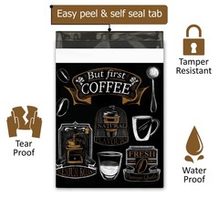 10×13 (100) Coffee Bean Coffee Shop Designer Poly Mailers Shipping Envelopes …