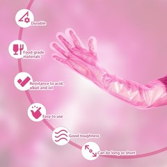 50 Pcs Disposable Dressing Gutting Gloves 35 Inch Shoulder Length Field Dress…