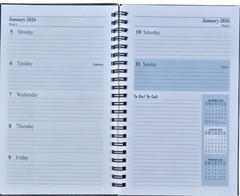 Signature 2026 Weekly & Monthly Planner Calendar, Jan-Dec, 5″x 8″ in – Grey