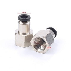 10 Pack Pneumatic Female Straight 1/4 Inch Tube OD X 1/4 Inch NPT Thread Push to