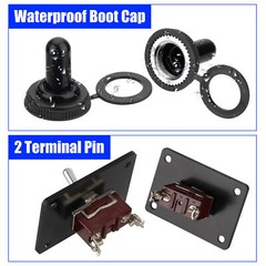 2set Toggle SWITCH ON/OFF Heavy Duty 15A 250V SPST 2Terminal Car Boat Waterproof