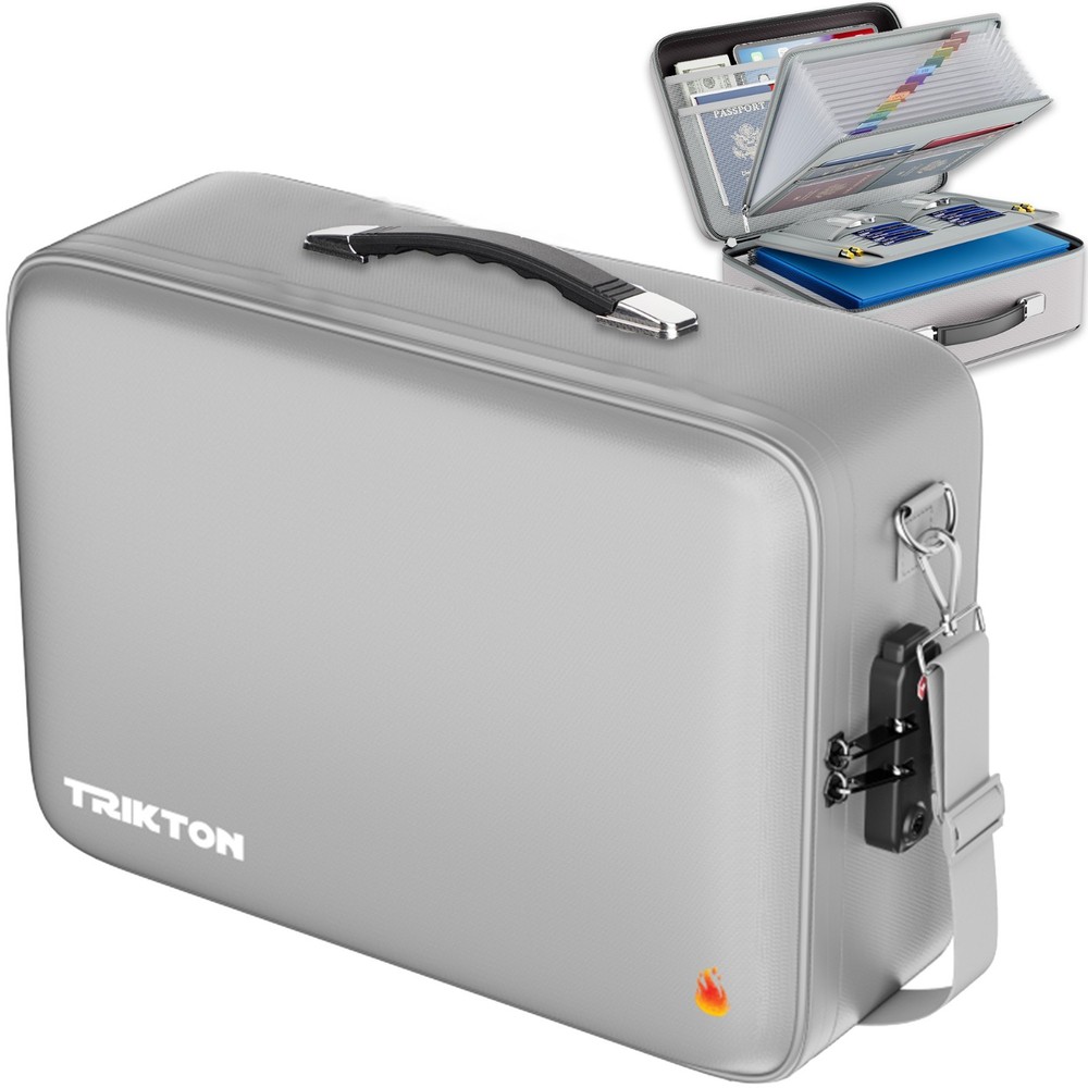 XXL Legal-Size Fire & Water-Resistant Document Box with TSA Lock – Hard-Case