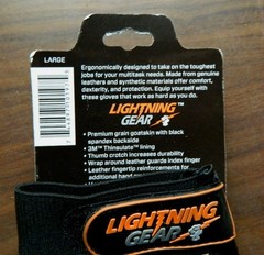 Lightning Gear Gloves Mens Large Goatskin Thinsulate Reinforcer NWT 0856L