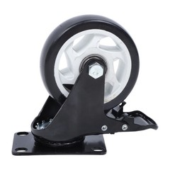 4 Pcs 4 In Swivel Caster Wheels 2200Lbs Heavy Duty With Brake And White Hubs