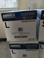 Gloves Black Nitrile Exam Ammex Brand Large 1 Case =10 Boxes