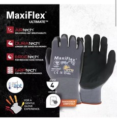 MaxiFlex Ultimate Large Gray Nitrile-Coated Outdoor & Work Gloves 2-PAIRS