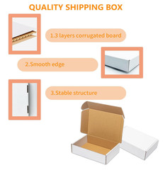 9X6X2 Shipping Boxes Set of 50, White Small Corrugated Cardboard Box, Mailer Box