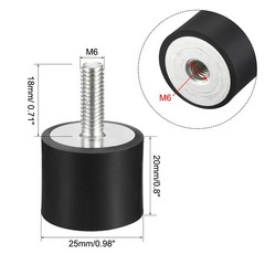 25mmx20mm M6 Thread Male Female Rubber Mounts for Generator Vibration Isolators