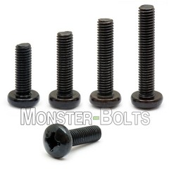 3.5mm (M3.5) – Phillips Pan Head Machine Screws (Type H) DIN 7985A Black Oxide